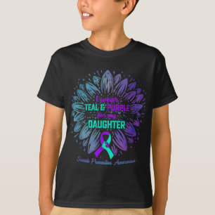 T-shirt Je porte du sarcelle et du violet pour la préventi