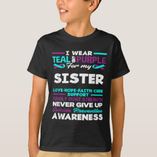 T-shirt Je porte du sarcelle et du violet pour la sensibil