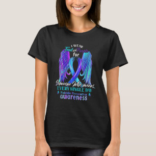 T-shirt Je porte du sarcelle et du violet pour quelqu'un q