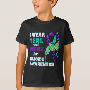 T-shirt Je porte du sarcelle violet pour la sensibilisatio