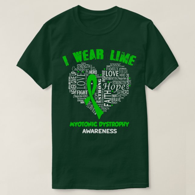 T-shirt Je Porte Du Vert Lime Pour La Sensibilisation Myot (Design devant)