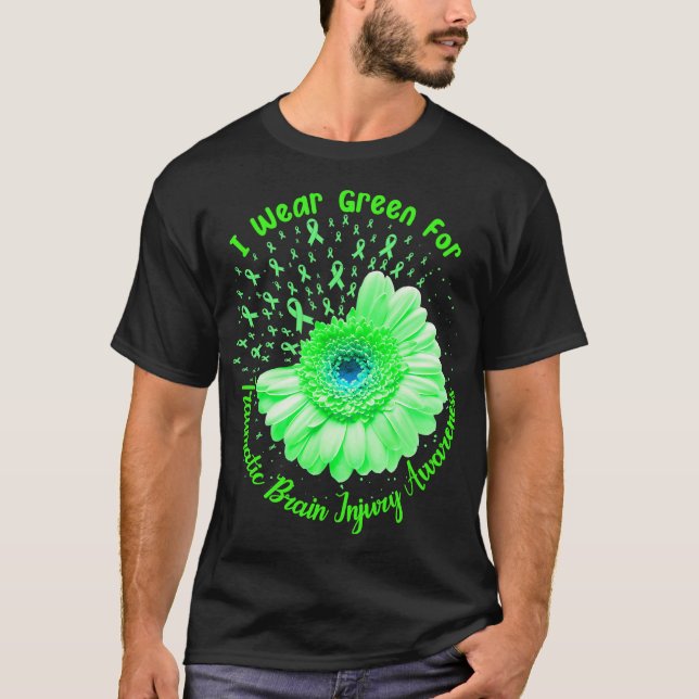 T-shirt Je Porte Du Vert Pour La Sensibilisation Traumatiq (Devant)