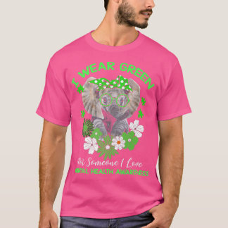 T-shirt Je porte du vert pour le ruban de sensibilisation