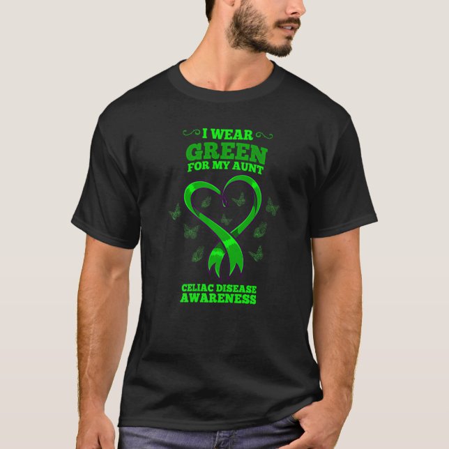 T-shirt Je Porte Du Vert Pour Ma Tante Sensibilisation Aux (Devant)
