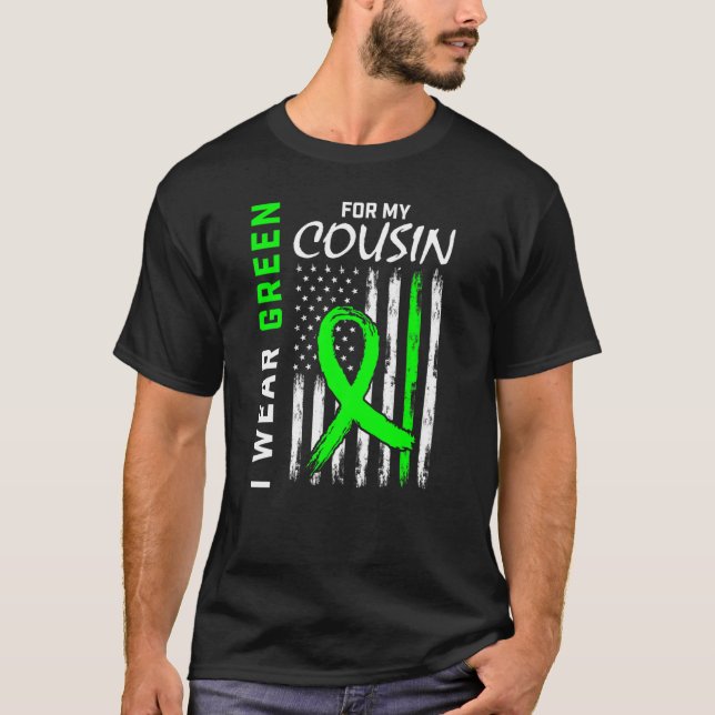T-shirt Je Porte Du Vert Pour Mes Défenseurs De La Maladie (Devant)