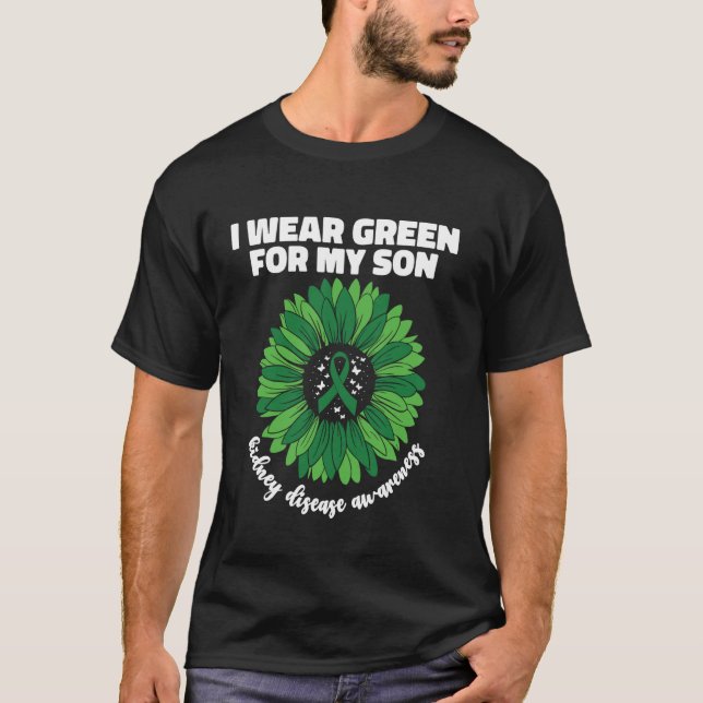 T-shirt Je Porte Du Vert Pour Mon Fils Sensibilisation Aux (Devant)