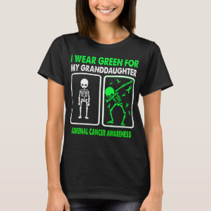 T-shirt Je Porte Du Vert Pour Mon Grand-Fille CANCER ADREN