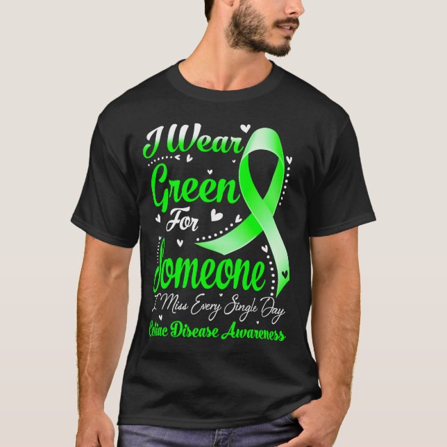 T-shirt Je porte du vert pour quelqu'un de CELIAC sensibil (Devant)