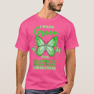 T-shirt Je Porte Du Vert Pour Traumatisme Brain Brain Inju