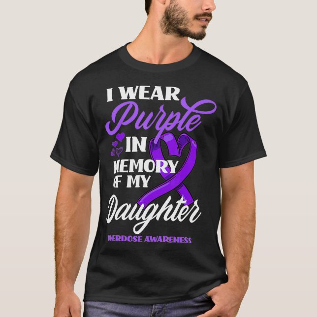 T-shirt Je Porte Du Violet En Mémoire De Ma Fille Supérieu (Devant)