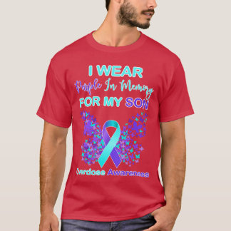 T-shirt Je porte du violet en mémoire de mon fils pour la