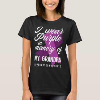 T-shirt Je Porte Du Violet En Mémoire De Mon Grand-Père En
