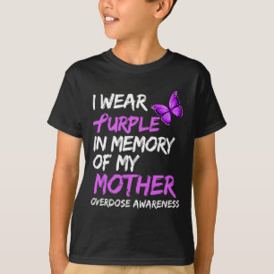 T-shirt Je porte du violet en mémoire du décès de ma mère 