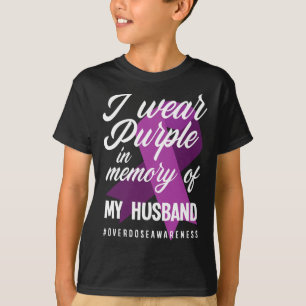 T-shirt Je Porte Du Violet En Mémoire Pour L'Overdose De M