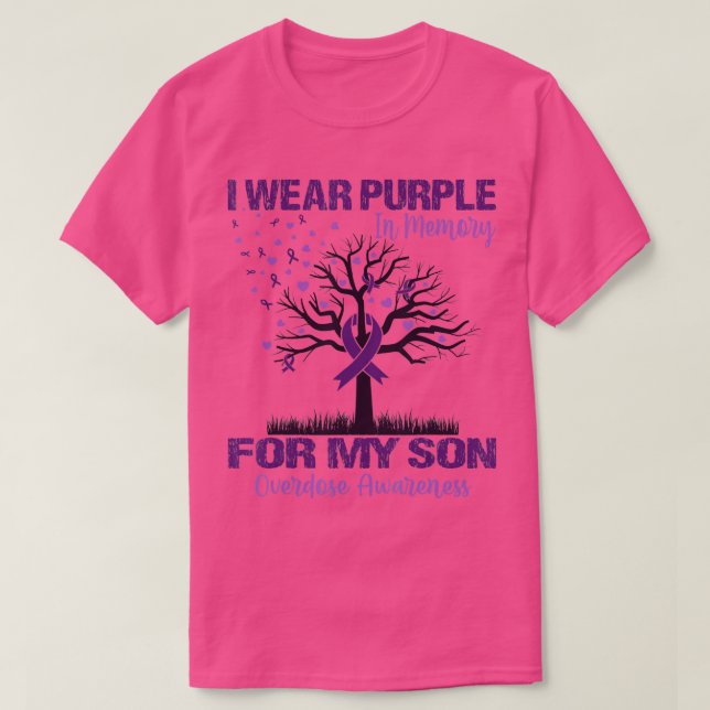 T-shirt Je Porte Du Violet En Mémoire Pour Mon Fils Surdos (Design devant)