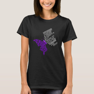 T-shirt Je Porte Du Violet Pour Le Guerrier De Sensibilisa