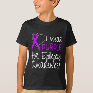 T-shirt Je porte du violet pour le ruban de sensibilisatio