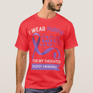 T-shirt Je porte du violet pour l'épilepsie de ma fille
