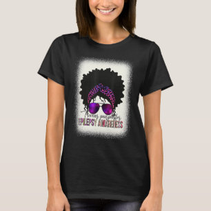 T-shirt Je Porte Du Violet Pour L'Épilepsie Sensibilisatio
