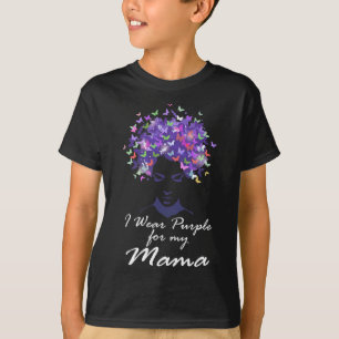 T-shirt Je porte du violet pour ma maman Soutien aux maman