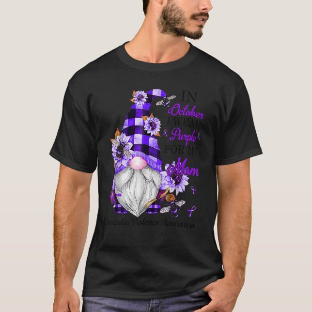 T-shirt Je Porte Du Violet Pour Ma Maman Vidéo Domestique  (Devant)