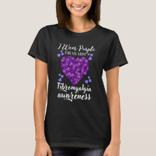 T-shirt Je Porte du Violet Pour Ma Mère Ruban Violet Fibro
