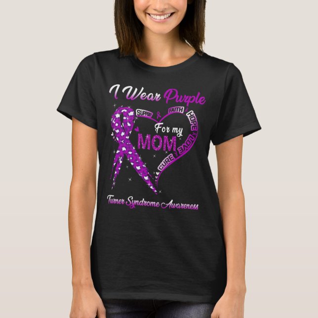 T-shirt Je porte du violet pour ma mère, sensibilisation a (Devant)