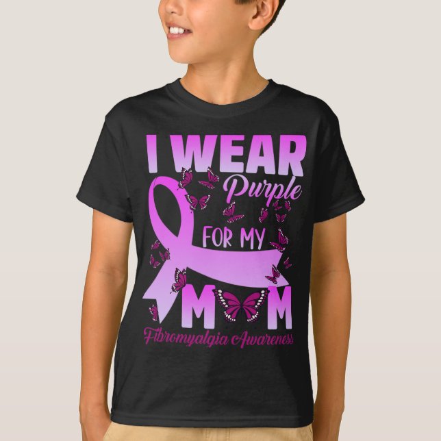 T-shirt Je Porte Du Violet Pour Ma Mère Sensibilisation À  (Devant)