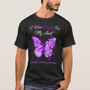 T-shirt Je Porte Du Violet Pour Ma Tante Accompagnée De Vi