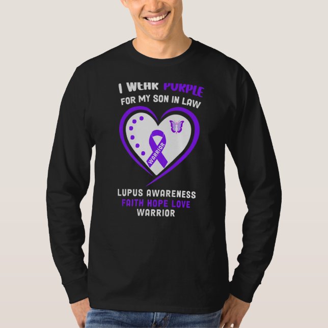 T-shirt Je Porte Du Violet Pour Mon Fils En Droit Sensibil (Devant)