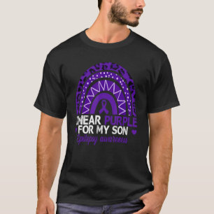 T-shirt Je Porte Du Violet Pour Mon Fils Sensibilisation À