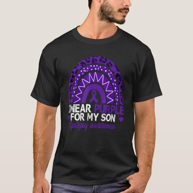 T-shirt Je Porte Du Violet Pour Mon Fils Sensibilisation À (Devant)