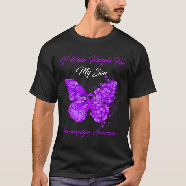 T-shirt Je Porte Du Violet Pour Mon Fils Sensibilisation À (Devant)