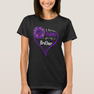 T-shirt Je Porte Du Violet Pour Mon Frère Alzheimer Sensib