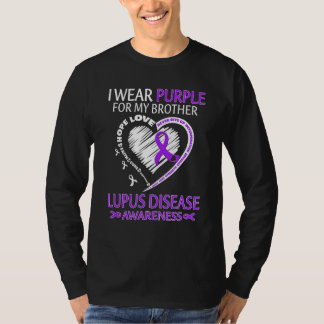 T-shirt Je Porte Du Violet Pour Mon Frère Lupus Maladie