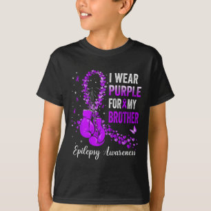 T-shirt Je Porte Du Violet Pour Mon Frère Sensibilisation