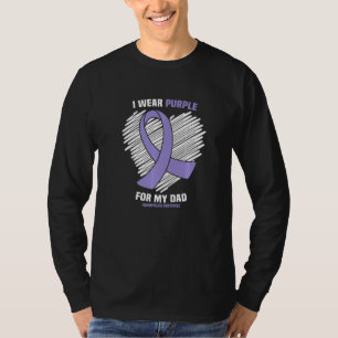 T-shirt Je Porte Du Violet Pour Mon Père Sensibilisation À