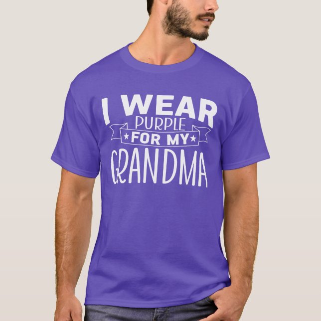 T-shirt Je Porte Du Violet Pour Mon Soutien À Grand-Mère (Devant)