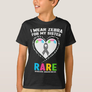 T-shirt Je Porte Du Zèbre Pour Ma Soeur Sensibilisation Au