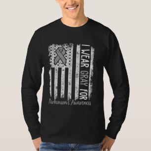 T-shirt Je porte gris pour le mois de sensibilisation à la