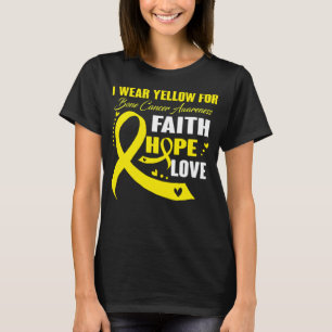 T-shirt Je Porte Jaune pour le cancer de l'os SENSIBILISAT