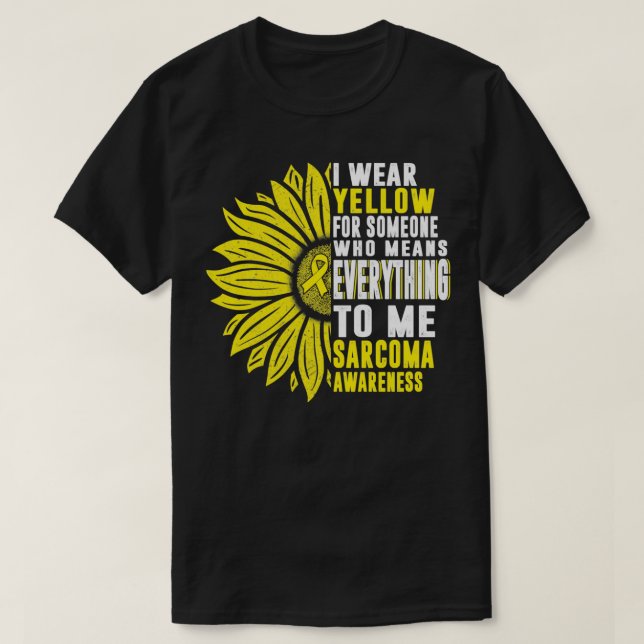 T-shirt Je Porte Jaune Sarcoma Bone Cancer Sensibilisation (Design devant)