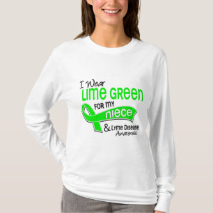 T-shirt Je porte la maladie de Lyme de nièce du vert de