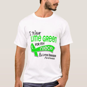 T-shirt Je porte la maladie de Lyme de nièce du vert de
