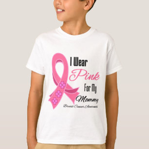T-shirt Je porte la maman rose de cancer du sein de ruban
