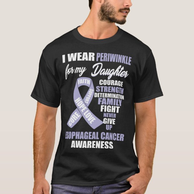 T-shirt Je Porte La Sensibilisation Au Cancer De L'Esophag (Devant)