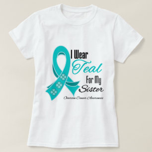 T-shirt Je porte la soeur turquoise de Cancer ovarien de