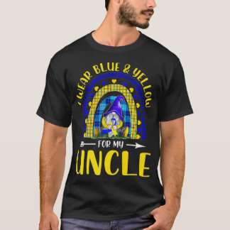T-shirt Je Porte Le Bleu Jaune Pour Le Syndrome De L'Oncle
