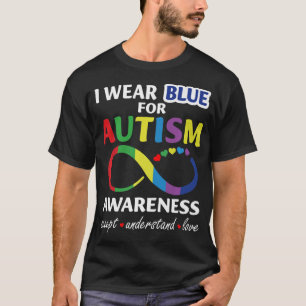 T-shirt Je porte le bleu Pour la Sensibilisation sur l'aut