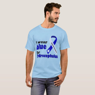 T-shirt Je porte le bleu pour l'Hydrocéphalie